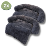 Hondenkussen Grijs donker Bankbeschermer Hondenmand bankkleed combivoordeel set van 2